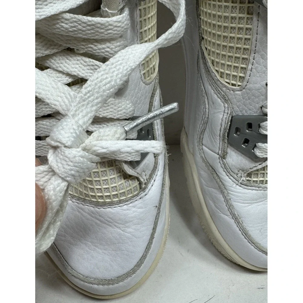 Nike Air Jordan 4 2017 Pure Money 408452-100 White Shoes Size 7Y / Womens 8.5